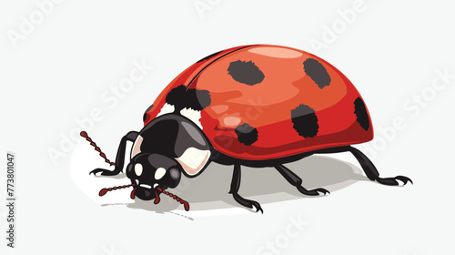 Cute ladybug cartoon flat vector isolated on white background © RedFish