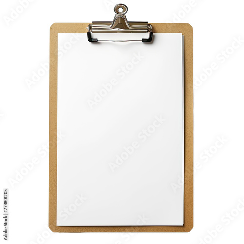 Blank paper clipboard on isolated on transparent background
