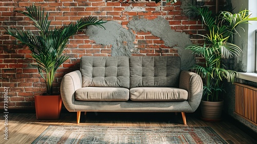 industrial design interior for living room backdrop photo