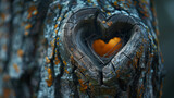 Nature's embrace: Tree hollow heart, love concept art.
