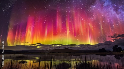 Aurora Adventures Detailed photographs of the aurora borealis and aurora australis capturing the mesmerizing beauty and otherworldly glow  r AI generated illustration