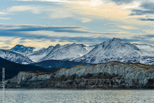 Sailing through the Beagle Channel  at the southern tip of South America  Argentina and Chile