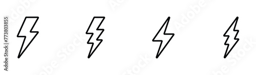 lightning icon set vector	