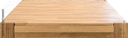 Wooden table top over white background. Natural wood table top vector illustration