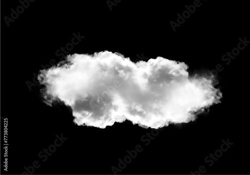 Single white cloud shape isolated over solid background. Cumulus cloud