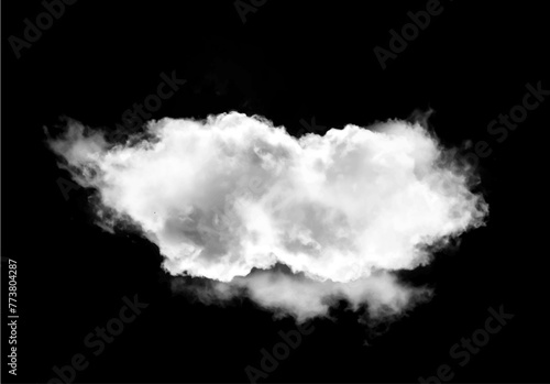 White fluffy cloud over solid background, single cumulus cloud