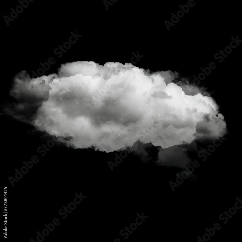 Single white cloud shape isolated over solid background. Cumulus cloud