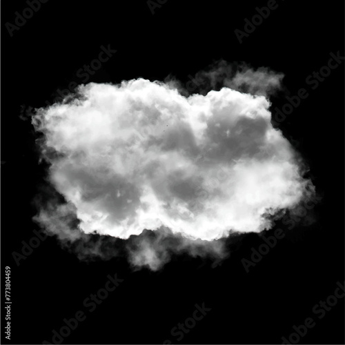 White fluffy cloud over solid background, single cumulus cloud