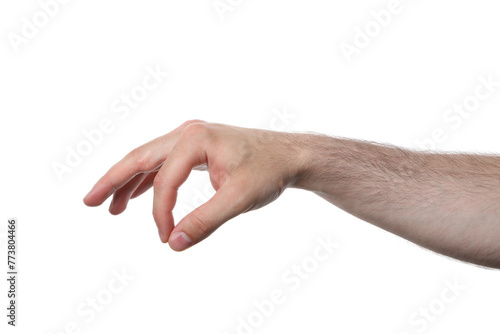 PNG,male hand showing OK sign, isolated on white background photo