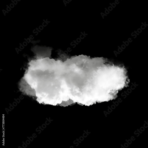 Single white cloud shape isolated over solid background. Cumulus cloud