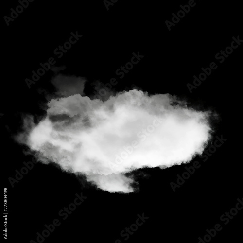 Single white cloud shape isolated over solid background. Cumulus cloud
