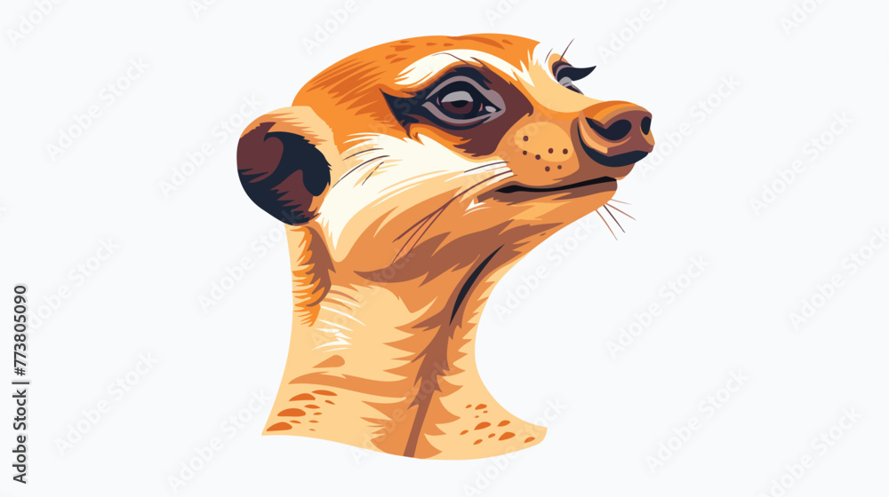 Head of curious meerkat. Muzzle of wild animal cartoon