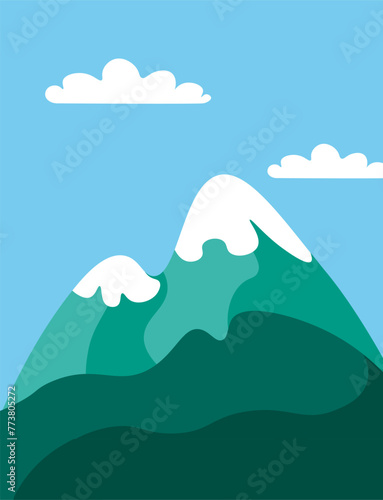 Snowy Mountain Peak Vector Design © Sonulkaster