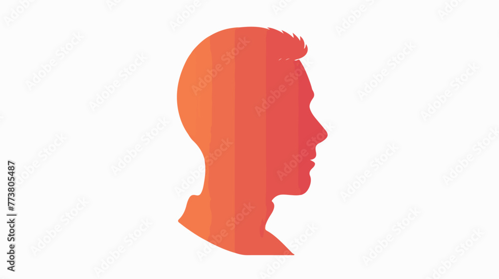Human head silhouette flat vector isolated on white background