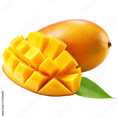 Mango fruit  isolated on transparent background Remove png, Clipping Path, pen tool