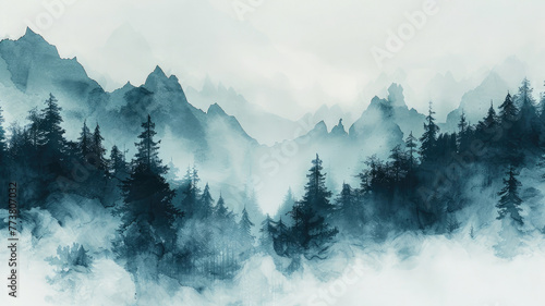 A stunning dream scene set against a snowy backdrop #773807032