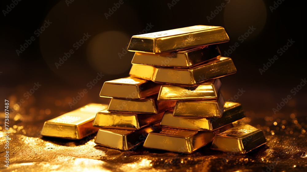 Stack of gold bars Stack of gold bars