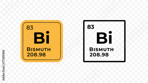 Bismuth, chemical element of the periodic table vector design