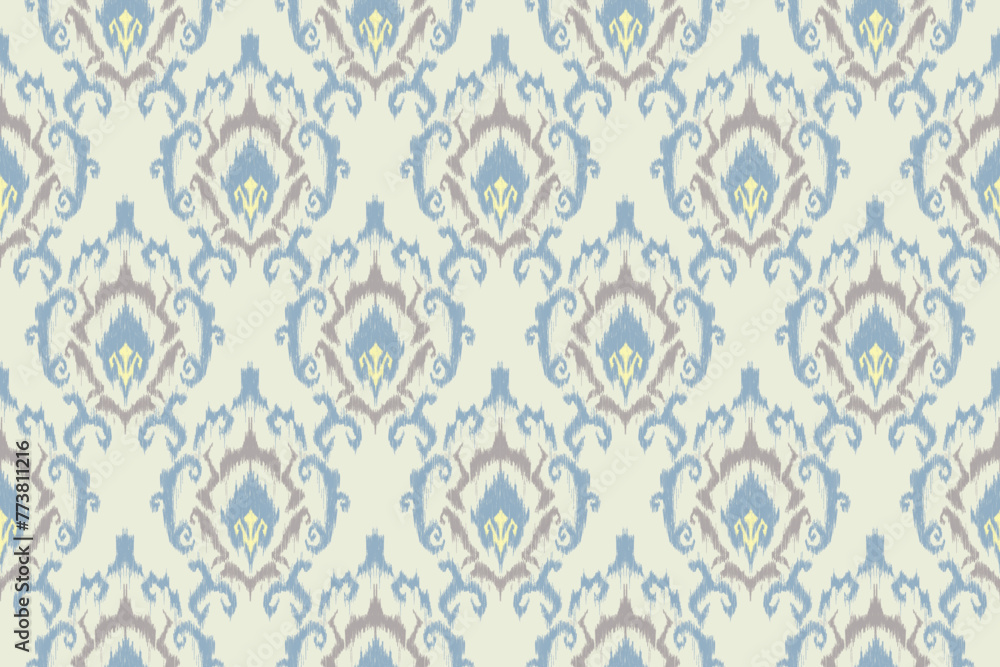 Geometric ethnic ikat seamless pattern traditional design for background, carpet, wallpaper, clothing, wrapping, fabric, vector illustration, embroidery style Geometric ethnic ikat seamless pattern traditional design for background, carpet, wallpaper, clothing, wrapping, fabric, vector illustration, embroidery style