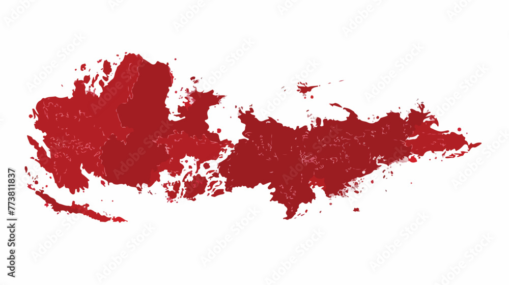 Red silhouette of Batam map in Riau Archipelago  flat