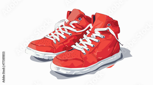 Red trendy shoes concept. Aesthetics and elegance