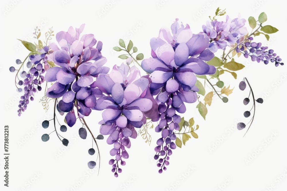 watercolor of wisteria clipart with cascading purple blooms. flowers frame, botanical border, wisteria flowers on an isolated white background, watercolor illustration, botanical painting. watercolor of wisteria clipart with cascading purple blooms. flowers frame, botanical border, wisteria flowers on an isolated white background, watercolor illustration, botanical painting.