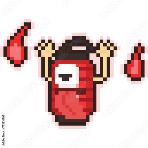 Pixel art japanese lantern ghost character photo