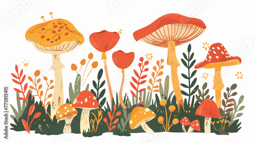 Mushroom Forest plant with artistic patterns