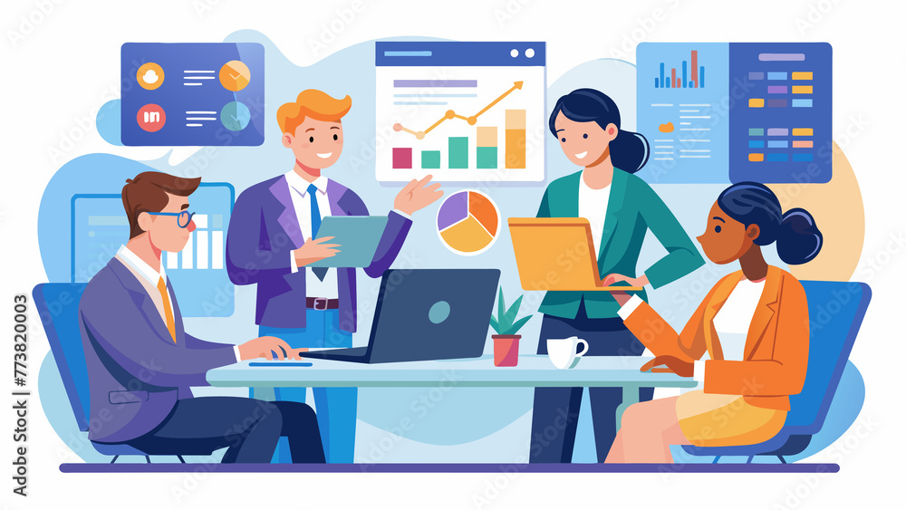 vector art business people working in office vector art business people working in office