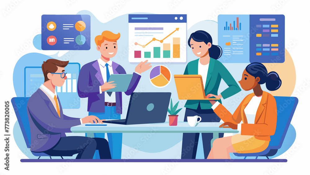 vector art business people working in office vector art business people working in office