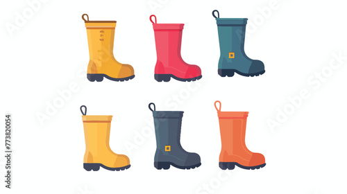 Rubber boots icon. Simple glyph flat vector of campin photo