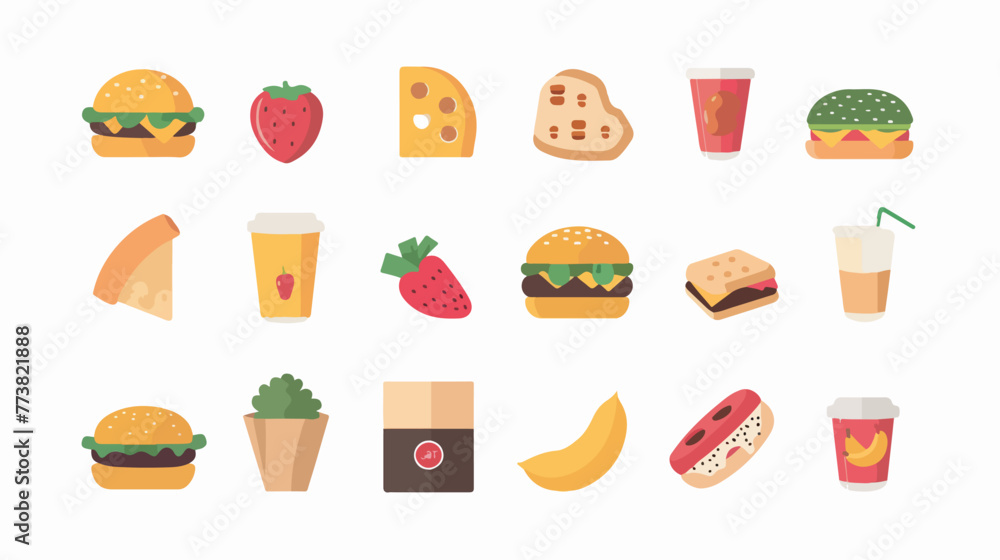 Vector illustration of food icon flat vector isolated