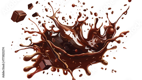 Splash of chocolate Flat vector