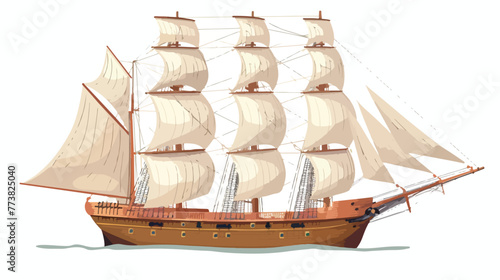 Wooden vintage ship vector design flat vector isolated