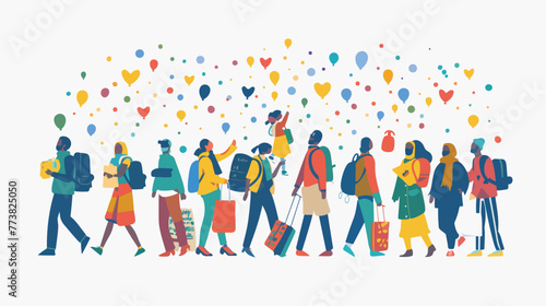 World Refugee Day. Concept of social event. flat vector