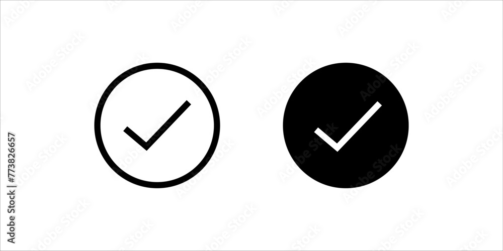Check mark icon set, sign vector, on white background. Check mark icon set, sign vector, on white background.