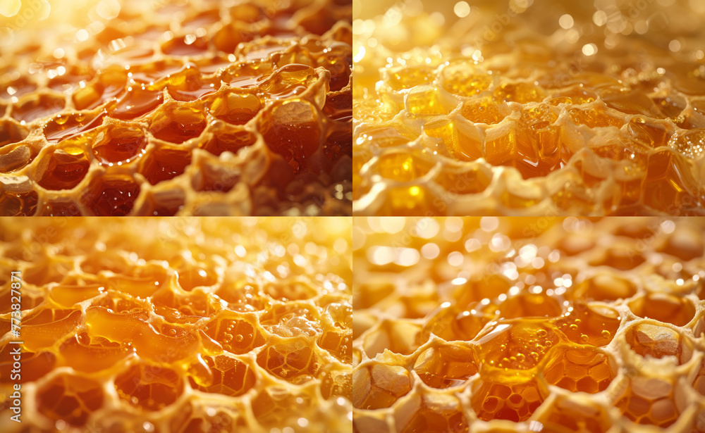 Collage featuring golden honeycomb, jars of honey with sunflowers, and a bee, capturing the essence of natural honey production.
Collage featuring golden honeycomb, jars of honey with sunflowers, and a bee, capturing the essence of natural honey production.
