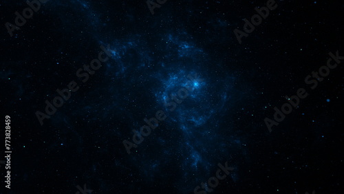 Vast dark blue space, countless stars twinkle and shimmer, creating a mesmerizing scene of cosmic wonder and beauty. 3d render