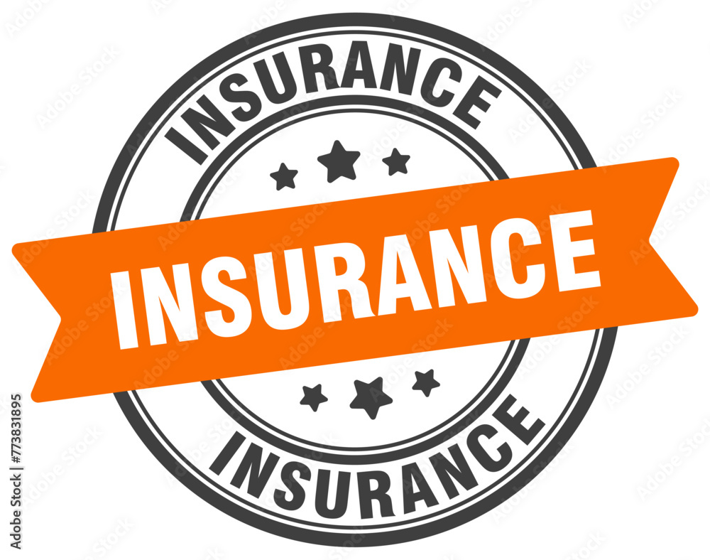 insurance stamp. insurance label on transparent background. round sign insurance stamp. insurance label on transparent background. round sign