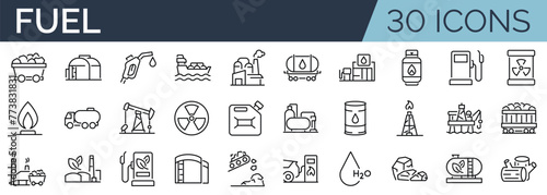 Set of 30 outline icons related to air. Linear icon collection. Editable stroke. Vector illustration