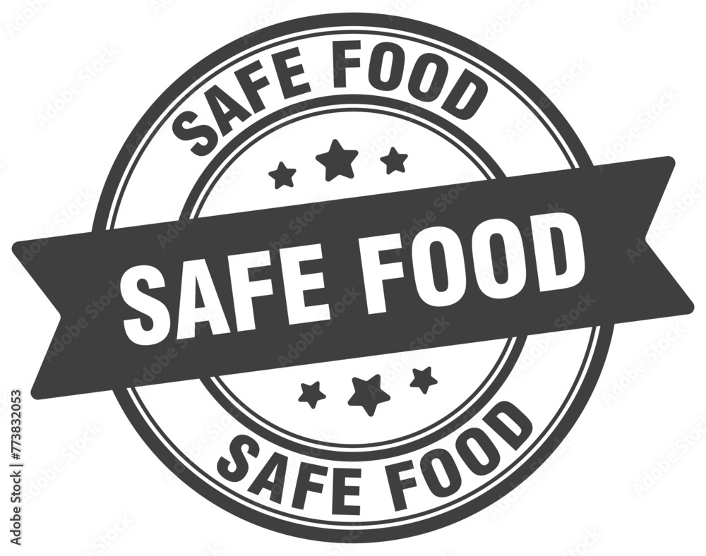 safe food stamp. safe food label on transparent background. round sign