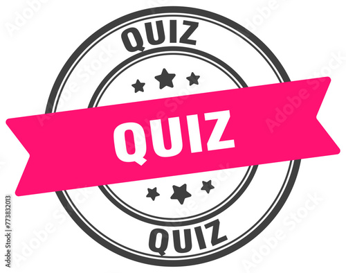quiz stamp. quiz label on transparent background. round sign