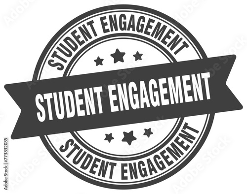 student engagement stamp. student engagement label on transparent background. round sign