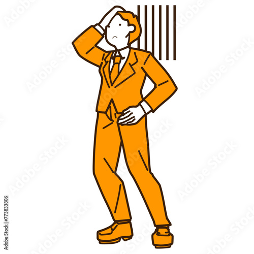 失敗して困り果てるビジネスマンのイラスト