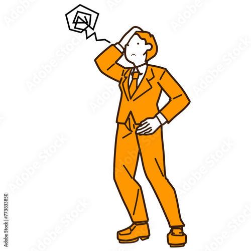 失敗して困り果てるビジネスマンのイラスト