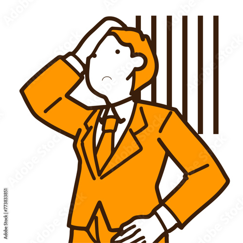 失敗して困っているビジネスマンのイラスト