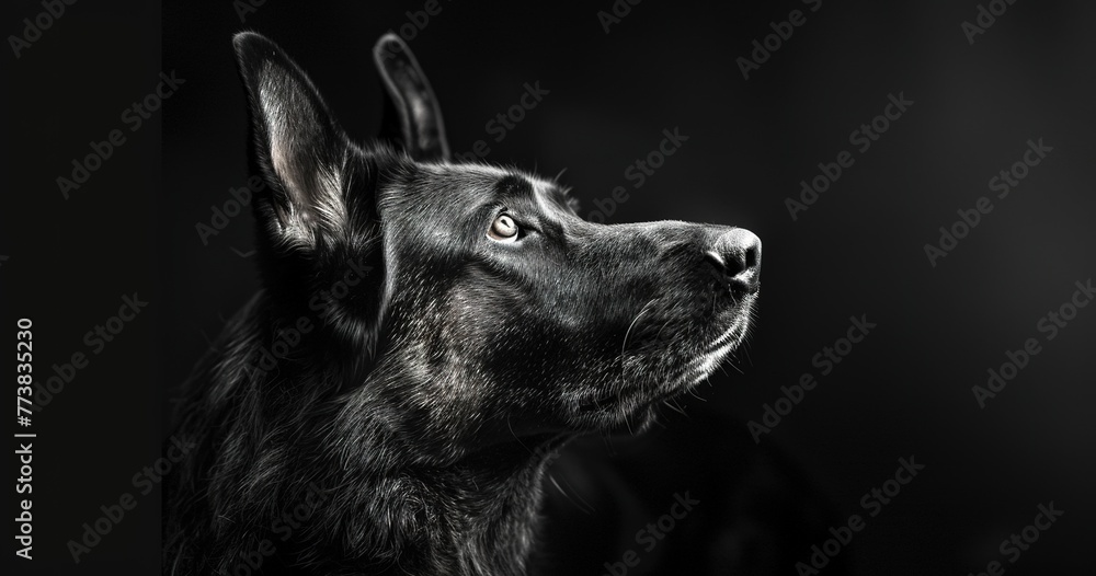 German Shepherd, alert and intelligent, ears perked, a loyal protector. German Shepherd, alert and intelligent, ears perked, a loyal protector.