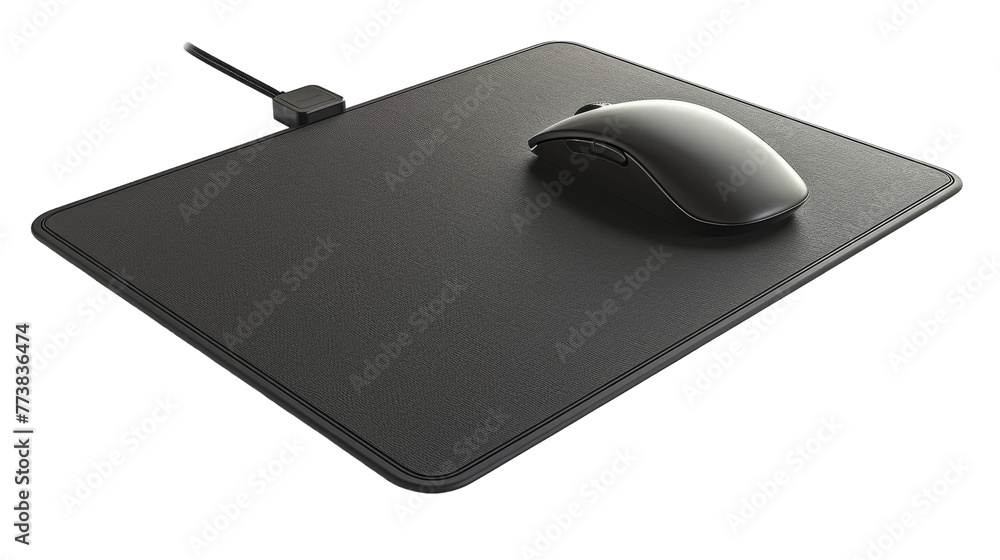 A computer mouse rests on a mouse pad, juxtaposing old and new technology