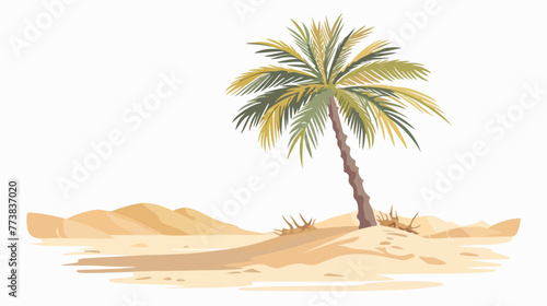 Fototapeta Naklejka Na Ścianę i Meble -  A desert tree called palm tree  flat vector isolated o