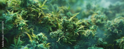 Lush cannabis, close up photo, professional photo